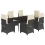 Set de comedor de jardín 7 pzas y cojines ratán sintético negro by , Garden sets - Ref: Foro24-3212728, Price: 863,53 €, Disc...