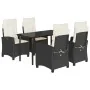 Set de muebles jardín 5 pzas con cojines ratán sintético negro by , Garden sets - Ref: Foro24-3212735, Price: 598,20 €, Disco...
