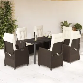 Set comedor de jardín 7 pzas con cojines ratán sintético marrón von , Gartensets - Ref: Foro24-3212777, Preis: 927,44 €, Raba...