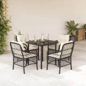 Set de muebles jardín 5 pzas con cojines ratán sintético negro by , Garden sets - Ref: Foro24-3212090, Price: 476,01 €, Disco...
