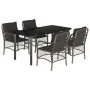 Set comedor de jardín 5 piezas con cojines ratán sintético gris de , Conjuntos de jardín - Ref: Foro24-3212134, Precio: 506,1...