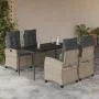 Set comedor de jardín 5 pzas cojines ratán sintético gris claro de , Conjuntos de jardín - Ref: Foro24-3212846, Precio: 660,9...