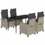 Set comedor de jardín 5 pzas cojines ratán sintético gris claro de , Conjuntos de jardín - Ref: Foro24-3212846, Precio: 660,9...