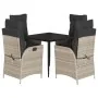 Set comedor de jardín 5 pzas cojines ratán sintético gris claro von , Gartensets - Ref: Foro24-3213463, Preis: 638,87 €, Raba...