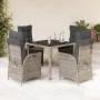 Set comedor de jardín 5 piezas con cojines ratán sintético gris von , Gartensets - Ref: Foro24-3213327, Preis: 673,93 €, Raba...