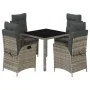 Set comedor de jardín 5 piezas con cojines ratán sintético gris von , Gartensets - Ref: Foro24-3213327, Preis: 673,93 €, Raba...