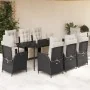 Set de comedor de jardín 9 pzas y cojines ratán sintético negro de , Conjuntos de jardín - Ref: Foro24-3213384, Precio: 1,00 ...