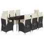 Set de comedor de jardín 9 pzas y cojines ratán sintético negro de , Conjuntos de jardín - Ref: Foro24-3213384, Precio: 1,00 ...