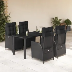 Set de muebles jardín 5 pzas con cojines ratán
