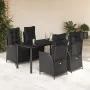 Set de muebles jardín 5 pzas con cojines ratán sintético negro | Foro24.es | Tu tienda online para hogar, jardín y más Foro24.es