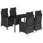 Set de muebles jardín 5 pzas con cojines ratán sintético negro | Foro24.es | Tu tienda online para hogar, jardín y más Foro24.es