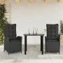 Set comedor de jardín 3 pzas con cojines ratán sintético negro by , Garden sets - Ref: Foro24-3213399, Price: 359,43 €, Disco...