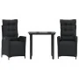Set comedor de jardín 3 pzas con cojines ratán sintético negro by , Garden sets - Ref: Foro24-3213399, Price: 359,43 €, Disco...