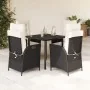 Set de muebles jardín 5 pzas con cojines ratán sintético negro von , Gartensets - Ref: Foro24-3213386, Preis: 609,02 €, Rabat...