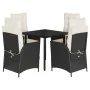 Set de muebles jardín 5 pzas con cojines ratán sintético negro von , Gartensets - Ref: Foro24-3213386, Preis: 609,02 €, Rabat...