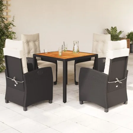 Set de muebles jardín 5 pzas con cojines ratán sintético negro von , Gartensets - Ref: Foro24-3212901, Preis: 622,09 €, Rabat...