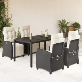 Set de muebles jardín 5 pzas con cojines ratán sintético negro von , Gartensets - Ref: Foro24-3212884, Preis: 635,12 €, Rabat...