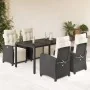 Set de muebles jardín 5 pzas con cojines ratán sintético negro von , Gartensets - Ref: Foro24-3212884, Preis: 621,42 €, Rabat...