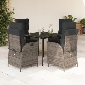 Set comedor de jardín 5 piezas con cojines ratán sintético gris by , Garden sets - Ref: Foro24-3213215, Price: 640,66 €, Disc...