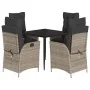 Set comedor de jardín 5 piezas con cojines ratán sintético gris von , Gartensets - Ref: Foro24-3213215, Preis: 659,63 €, Raba...