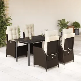 Set comedor de jardín 5 piezas y cojines ratán