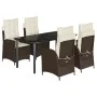 Set comedor de jardín 5 piezas y cojines ratán sintético marrón von , Gartensets - Ref: Foro24-3213208, Preis: 616,10 €, Raba...