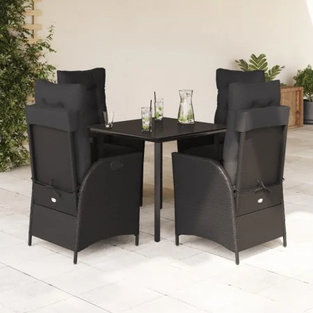 Set de muebles jardín 5 pzas con cojines ratán sintético negro de , Conjuntos de jardín - Ref: Foro24-3213185, Precio: 557,01...