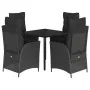 Set de muebles jardín 5 pzas con cojines ratán sintético negro de , Conjuntos de jardín - Ref: Foro24-3213185, Precio: 557,01...