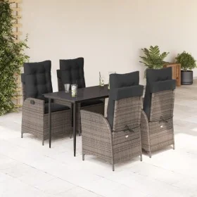 Set comedor de jardín 5 piezas con cojines ratán sintético gris von , Gartensets - Ref: Foro24-3213217, Preis: 672,65 €, Raba...