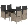 Set comedor de jardín 5 piezas con cojines ratán sintético gris de , Conjuntos de jardín - Ref: Foro24-3213217, Precio: 674,4...