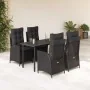 Set de muebles jardín 5 pzas con cojines ratán sintético negro | Foro24.es | Tu tienda online para hogar, jardín y más Foro24.es
