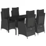 Set de muebles jardín 5 pzas con cojines ratán sintético negro | Foro24.es | Tu tienda online para hogar, jardín y más Foro24.es