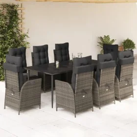 Set comedor jardín 9 pzas y cojines ratán sintético gris von , Gartensets - Ref: Foro24-3213222, Preis: 1,00 €, Rabatt: %