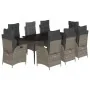 Set comedor jardín 9 pzas y cojines ratán sintético gris de , Conjuntos de jardín - Ref: Foro24-3213222, Precio: 1,00 €, Desc...
