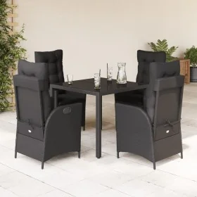 Set de muebles jardín 5 pzas con cojines ratán