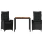 Set comedor de jardín 3 pzas con cojines ratán sintético negro | Foro24.es | Tu tienda online para hogar, jardín y más Foro24.es