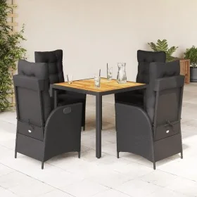 Set de muebles jardín 5 pzas con cojines ratán