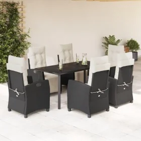 Set de comedor de jardín 7 pzas y cojines ratán sintético negro von , Gartensets - Ref: Foro24-3212957, Preis: 823,32 €, Raba...