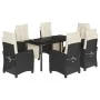 Set de comedor de jardín 7 pzas y cojines ratán sintético negro von , Gartensets - Ref: Foro24-3212957, Preis: 822,26 €, Raba...