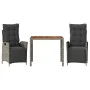Set comedor de jardín 3 piezas con cojines ratán sintético gris von , Gartensets - Ref: Foro24-3213344, Preis: 390,60 €, Raba...