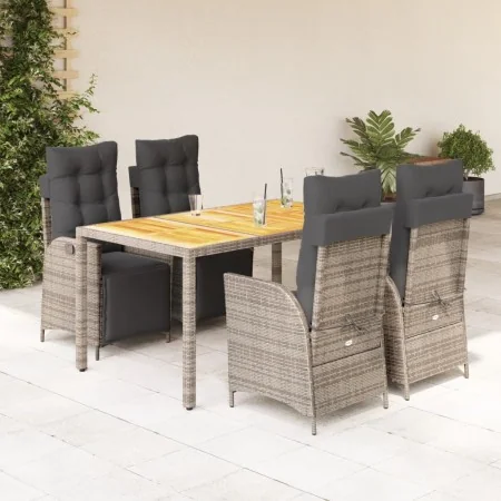 Set comedor de jardín 5 piezas con cojines ratán sintético gris von , Gartensets - Ref: Foro24-3213346, Preis: 724,58 €, Raba...