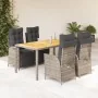 Set comedor de jardín 5 piezas con cojines ratán sintético gris von , Gartensets - Ref: Foro24-3213346, Preis: 724,58 €, Raba...