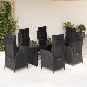 Set de comedor de jardín 7 pzas y cojines ratán sintético negro von , Gartensets - Ref: Foro24-3213352, Preis: 1,00 €, Rabatt: %