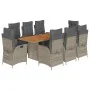 Set comedor jardín 9 pzas y cojines ratán sintético gris von , Gartensets - Ref: Foro24-3213371, Preis: 1,00 €, Rabatt: %