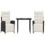 Set comedor de jardín 3 pzas con cojines ratán sintético negro von , Gartensets - Ref: Foro24-3213378, Preis: 372,99 €, Rabat...
