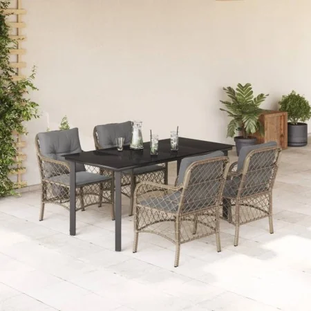 Set comedor de jardín 5 pzas con cojines ratán sintético beige von , Gartensets - Ref: Foro24-3212162, Preis: 560,29 €, Rabat...