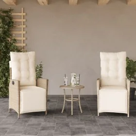 Sillones reclinables jardín con reposapiés 2 uds