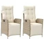 Sillones reclinables jardín con reposapiés 2 uds ratán PE beige | Foro24.es | Tu tienda online para hogar, jardín y más Foro24.es