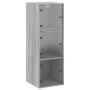 Mueble de pared puertas de vidrio gris Sonoma 35x37x100 cm by , Lockers and storage cabinets - Ref: Foro24-836488, Price: 73,...
