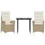 Set comedor de jardín 3 pzas con cojines ratán sintético beige von , Gartensets - Ref: Foro24-3213234, Preis: 385,39 €, Rabat...